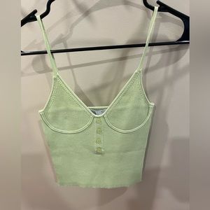Zara Lime Green Ribbed Tank